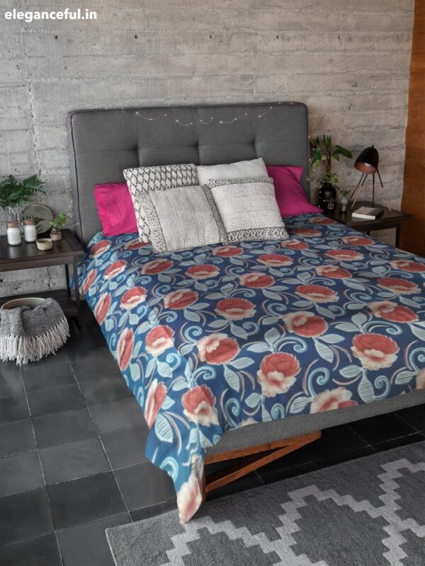 Eleganceful Floral Bedsheet for Single Bed – 100% Pure Cotton Vibrant & Soft Bedding for a Cozy Sleep